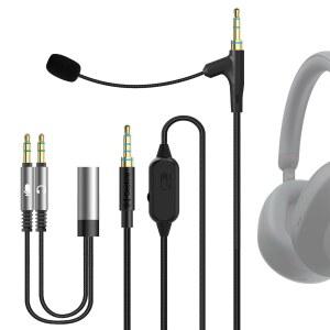 GEEKRIA 붐 마이크 헤드폰 케이블 소니 WH-1000XM6 /1000XM5 /1000XM4 WH-XB920N ULT WEAR 게임 및 회의용 포함 3.5MM 잭 교체 코드 (5.6피트)