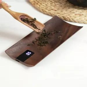 찻잎 저울 다도 충전용 미량계 다크브라운 휴대용 계량기