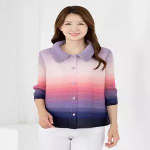 [모슬린]엄마옷 여름 플리츠 볼레로 가디건 자켓 그라데이션 605FGH299 마담중년여성빅사이즈50대60대
