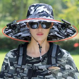 태양광 선풍기 달린 챙커버 모자 여름 햇빛가리기 태양모