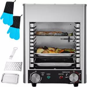 uhyOHF 전기 그릴 및 스테이크 쿠커 테판야키 1700w 카운터탑 오븐 4가지 온도 조절 수준 청소하기