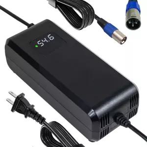 13S 48V 리튬 배터리 충전기용 54.6V 4A 전원 공급 어댑터 3핀 XLR 커넥터 포함 HD LED 스크린 디스플레이
