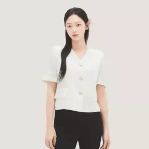 로엠 브이넥 조직감 반팔자켓 RMJKG37R12