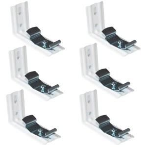 헤드레일 너비 1-1/2(38MM) 외부 장착 브래킷 클립이 있는 수직 블라인드용 6PCS L 블라인드 클립
