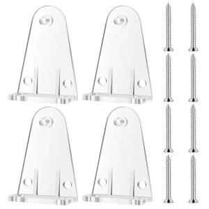 블라인드 홀드 다운 브래킷 4팩 1-1/2인치 미니 및 수평 베네치아 블라인드용 투명 플라스틱 하부 레일 홀더 클립 창문 도어 RV 그늘용 내구성 있는 교체 부품