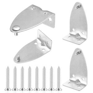 4PC 블라인드 홀드 다운 브래킷 실버 메탈 도어 하단 브래킷 교체 레일 홀드 수평 차양용 나사 설치로 창문 고정