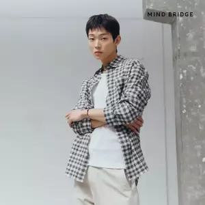 마인드브릿지 남성 크리즈체크오버핏긴팔셔츠