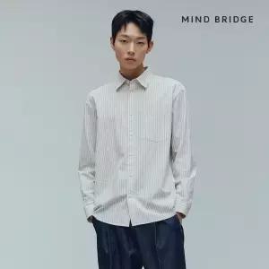 마인드브릿지 남성 스트라이프오버핏긴팔셔츠