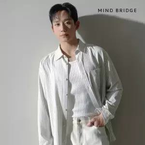 마인드브릿지 남성 스트라이프오버핏셔츠_3컬러