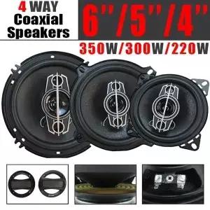 1 쌍 4/5/6 인치 4 방향 220W/300W/350W 범용 자동차 HiFi 동축 스피커 자동 음악 스테레오 도어 범위 우퍼