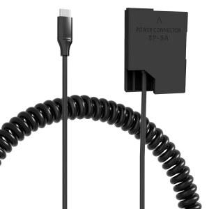 QUZOC USB C TO EP-5A 전원 공급 커넥터 EH-5A 어댑터 EN-EL14 / EN-EL14A 니콘 D3400/3400W D3300 D3200 D5300 D5600 D3100 D5500 카메라와 호환되는 더미 배터리