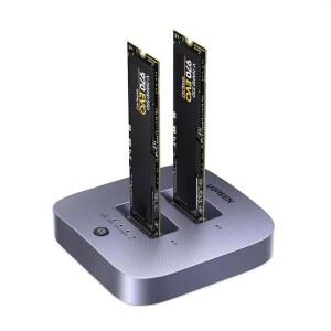UGREEN 20Gbps 클론 M.2 듀플리케이터 듀얼 베이 NVMe 인클로저 도구 없는 USB3.2 2X2세대~USB 어댑터 도킹 스테이션 M Key PCIe SSD 리더는 최대 16TB의 오프라인 클론을 지원합니다