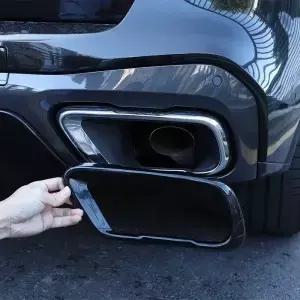 BMW M 스포츠 X5 G05 X6 G06 X7 G07 2019 스테인레스 스틸 머플러 배기 파이프 출력 커버 트림 자동차