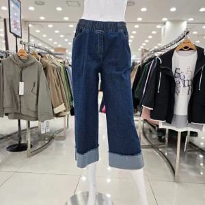 밑단배색 데님팬츠 V3F2SL31GN 684319