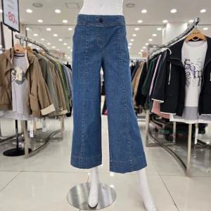 단추 포인트 와이드 데님 팬츠 V3F2SL37GN 684305