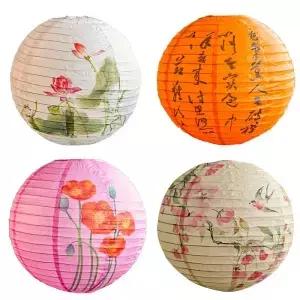 1pc 30cm 꽃 라운드 종이 랜턴 웨딩 생일 파티 장식 DIY 축제 용품