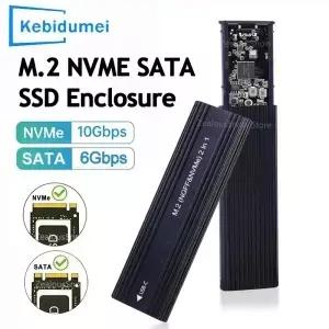 M.2 NGFF SATA 외장 케이스 M2 SSD 듀얼 프로토콜 USB 3.1 타입 C 어댑터 10Gbps 하드 박스