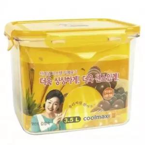 밀폐용기 3.5L 반찬통 직사각 쿨맥시3 찬통 냉장고 유리반찬통