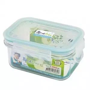 밀폐용기 210ml 냉장고 트라이탄 직사각 반찬통 찬통 유리반찬통