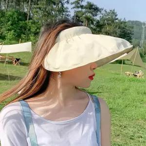 여성용 헤어밴드 겸용 썬캡 베이지 썬햇 자외선차단모