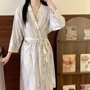 여성용 샤워가운 롱가운 홈웨어 로브 목욕 여성샤워 와플
