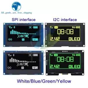 2.42 인치 OLED 디스플레이 모듈 128x64 LCD HD 스크린 SSD1309 Arduino UNO R3 용 7 핀 SPI/IIC I2C 직렬