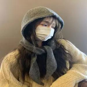 스포츠넥워머 겨울 러블리 따뜻한 패션 보넷형 끈모자 머플러