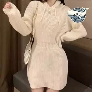 유연한 후드 니트미니원피스 캐주얼 핏 예쁜 여성원피스 하객룩원피스 데일리원피스
