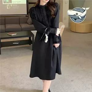 여성 세로 줄무늬 플리츠 원피스 허리 밴딩 여름원피스 편한원피스 바캉스원피스