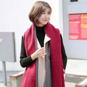 가을겨울목도리 양면 색상이 다른 부드러운 캐시미어 숄 겸용 머플러
