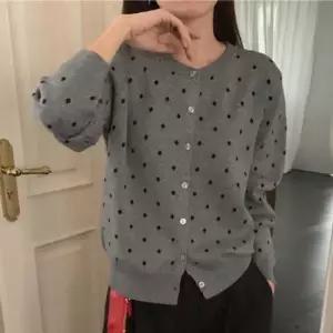 여자간절기가디건 여성 버튼 도트 가디건 간절기 데일리 얇은 아우터 1P