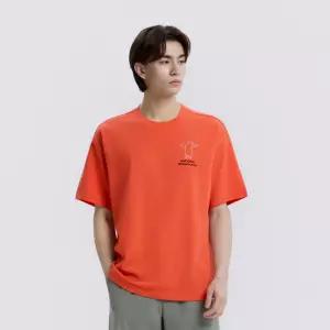 N262UTS960 라텔 리젠 동물 실루엣 그래픽 세미오버핏 반팔 티셔츠 L/ORANGE