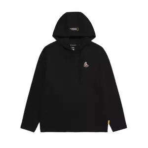 N251UHD051 동물 와펜 세미 오버핏 후드티셔츠 CARBON BLACK