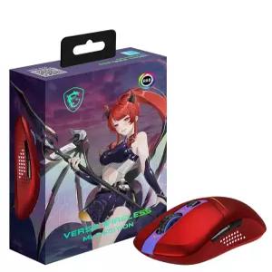 Msi Versa W MLG 에디션 레드 게이밍 마우스, 26,000 DPI, 60M 이상 클릭 Kailh 스위치, 광학 센서, 인체