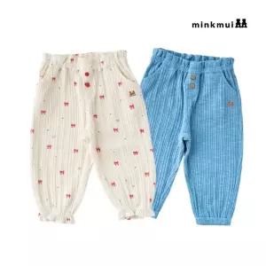 밍크뮤 mink mui CR 아미엘뮤리본골지팬츠 3617067102 36170-671-02 04 출산백일돌선물 36170-671-0204-BON