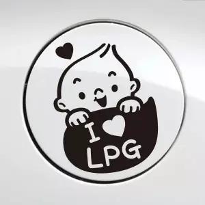 [콩심팥심]블랙 펭키 차량스티커 주유스티커 자동차 차량용 러브 LPG 캐릭터