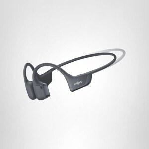 SHOKZ 새로운 오픈런 프로 2 미니 오픈이어 골전도 스포츠 헤드폰 - 반사 스트립 포함 땀에 강하며 운동용 안전하고 무선이며 편안한 핏 딥 베이스 스마트 마이크