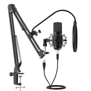AMCREST 음성 녹음, 팟캐스트, 게임, 온라인 있는 스트리밍, 마운트, AM430-BPS용 카디오이드 붐 팝 마이크 USB 라이브 필터, 암이 쇼크 마이크, 회의,