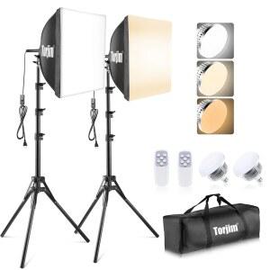 토짐 소프트박스 사진 조명 키트 16인치 x 프로페셔널 85W 3000-750K LED 전구 촬영용 스튜디오 / 비디오 녹화 라이브 스트리밍 초상화 촬영