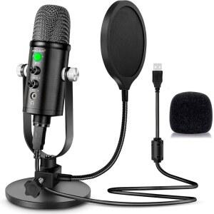 팟캐스트용 마이크, 휴대폰, PC /마이크로 /맥 게임, 보이스 스트리밍용 키트, 앤 비디오, USB 플러그 있는 마이크 스탠드가 채팅, 스튜디오 온라인 /안드로이드용 오버, 전문 플레이