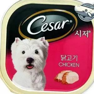 시저 통조림 강아지 간식 24개 닭고기