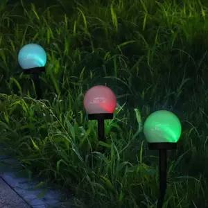 PL 플렉스 LED 정원등 (솔라가든) LED 태양광 정원등 3개입 H-15(RGB컬러)