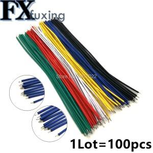 100 개/몫 주석 도금 브레드 보드 PCB 솔더 케이블 24AWG 8cm 플라이 점퍼 와이어 커넥터