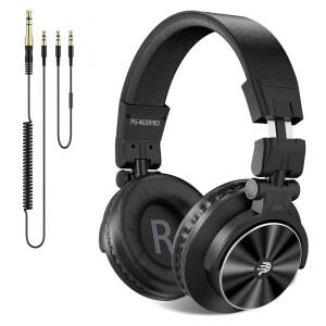 PUPGSIS 오버 이어 헤드폰 유선: 스튜디오 녹음 40KHZ 전문가용 /믹싱 3.5MM DJ HI-RES 잭 /기타 /피아노용 /4 ~ 1 - 오디오 /팟캐스트 모니터 스테레오