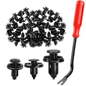 GOOACC 100피스 7MM 8MM 10MM 스바루 리테이너 보너스 90914-0051 업그레이드 OEM 패스너 & 클립 리벳 타입 푸시 리무버 + 90913-0067 90914-0007,
