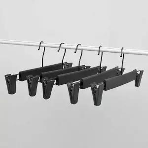 심플 바지 옷걸이 5p 집게 블랙