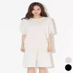 시보리 벌룬 세트 반팔 반바지 니트 여성 루즈핏