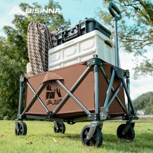 BISINNA 휴대용 접이식 왜건 캠핑 트롤리, 야외 피크닉 바비큐 낚시 카트
