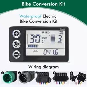 S866 전기 자전거 UART 2 디스플레이 디지털 전자 스쿠터 케이블 Ebike 스마트 컴퓨터 속도계 방수 도로