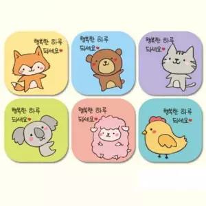 [RIZPICK]귀여운 스티커 다꾸스티커 캐릭터 동물 6P 1장